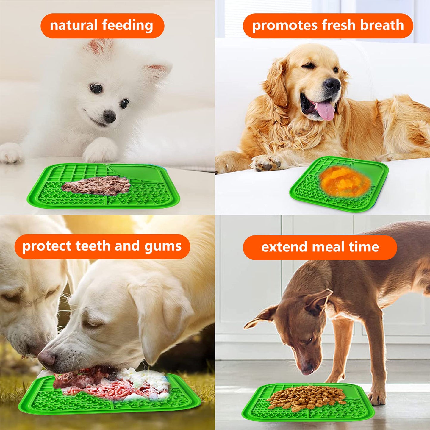 Pawfriends Dog Cat Pet Licking Pad Anti-Anxiety Toy Slow-Feeding Licking Pad Green