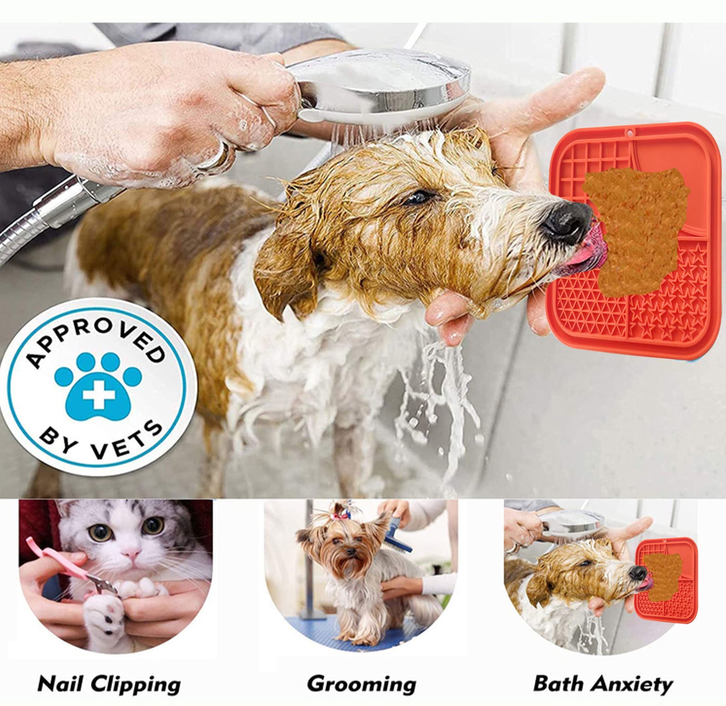 Pawfriends Dog Cat Pet Licking Pad Anti-Anxiety Toy Slow-Feeding Licking Pad