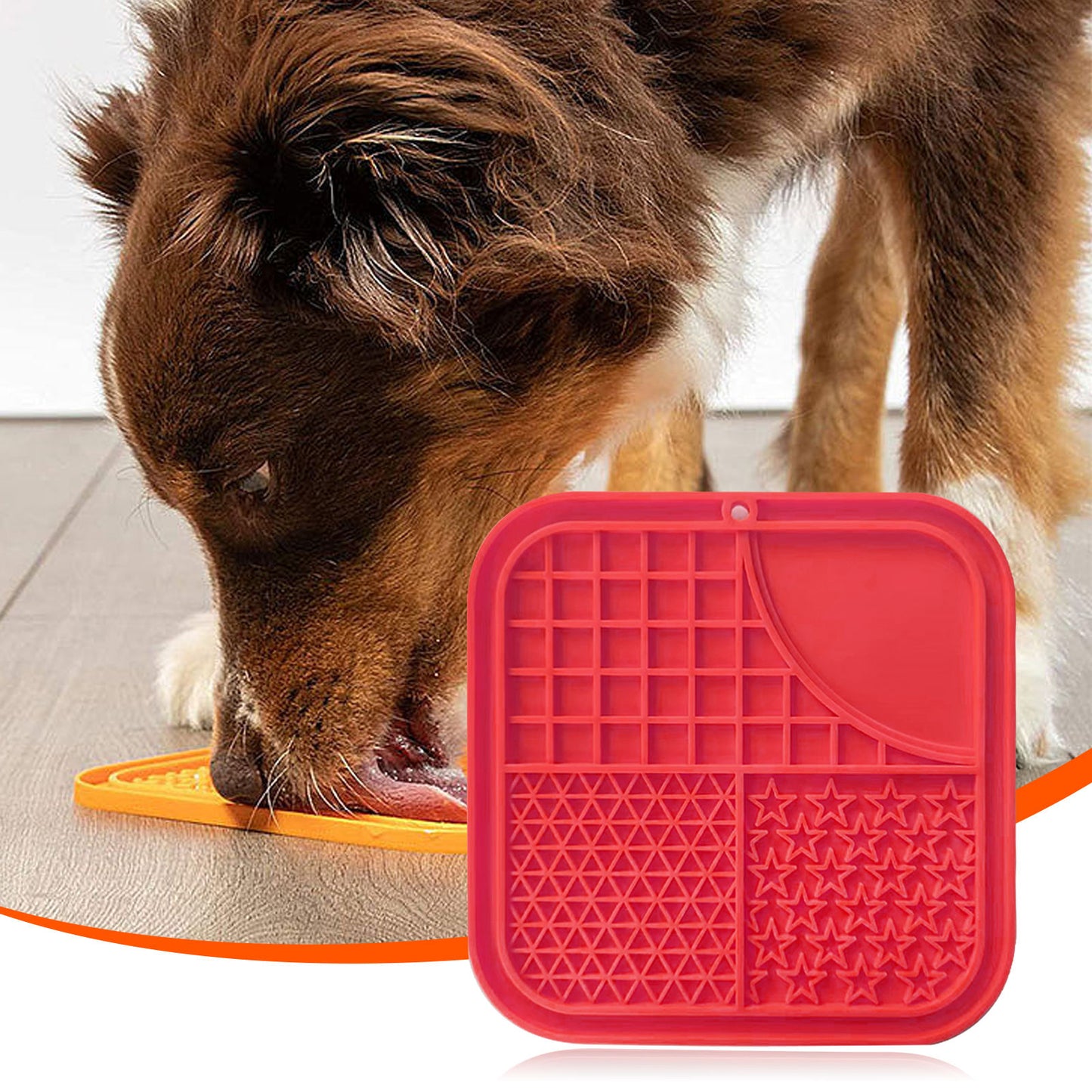 Pawfriends Dog Cat Pet Licking Pad Anti-Anxiety Toy Slow-Feeding Licking Pad Red