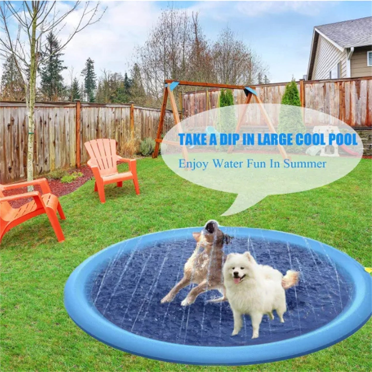 Pawfriends Thick Anti-Skid Pet Water Spray Mat Children Playing Outdoor Water Spray Mat M