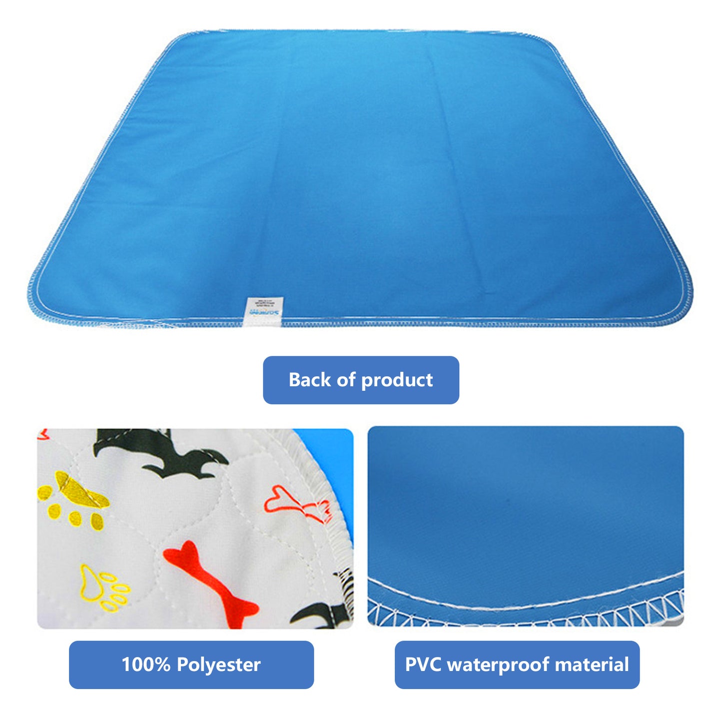 Pawfriends Washable Pet Dog Pee Pad Reusable Cat Puppy Training Wee Absorbent Mat Bed 40x60