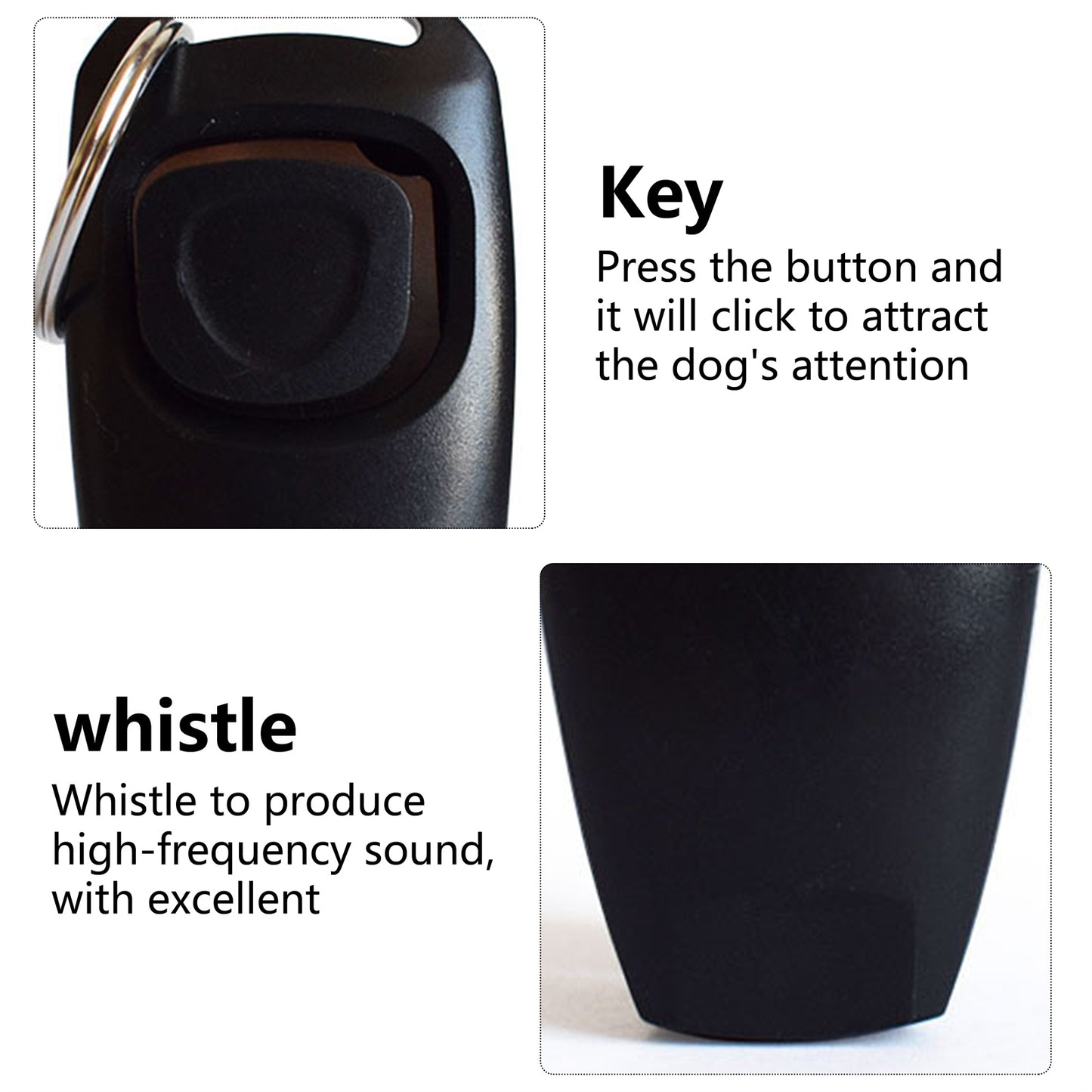 Pawfriends Dog Training Whistle Clicker Combo Stop Pet Barking Obedience Train Skills Black