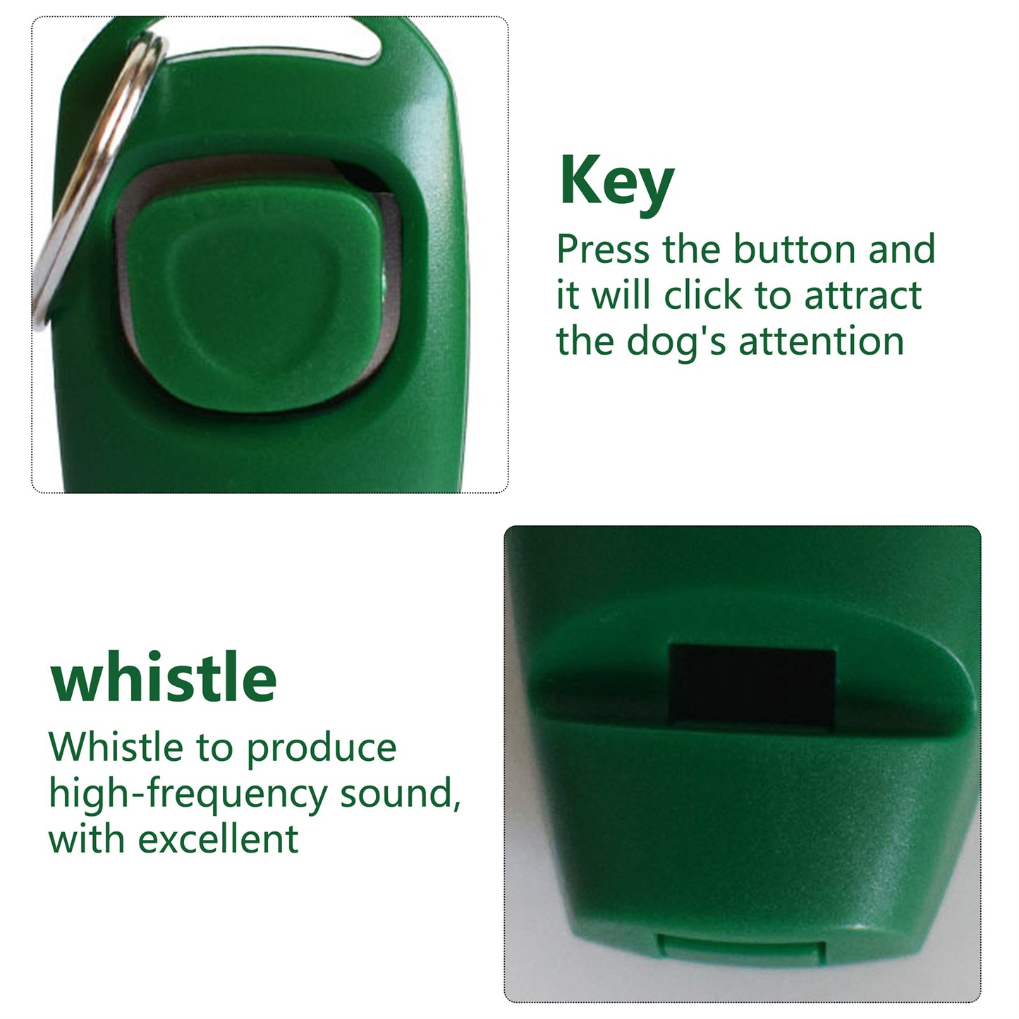 Pawfriends Pet Dog Puppy Training Obedience Whistle Clicker Ultrasonic Supersonic Green