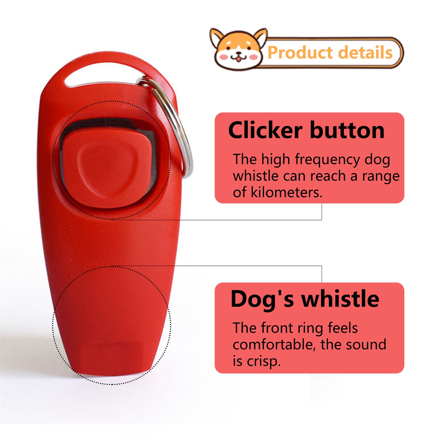 Pawfriends 2 in 1 Dog Whistle & Clicker Pet Training Tool for Dogs Cats Horses Reptiles