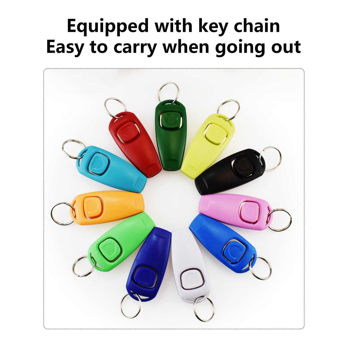 Pawfriends Combo Pet Dog Clicker Whistle Training Trainer Click Puppy Key Ring Equipment WH