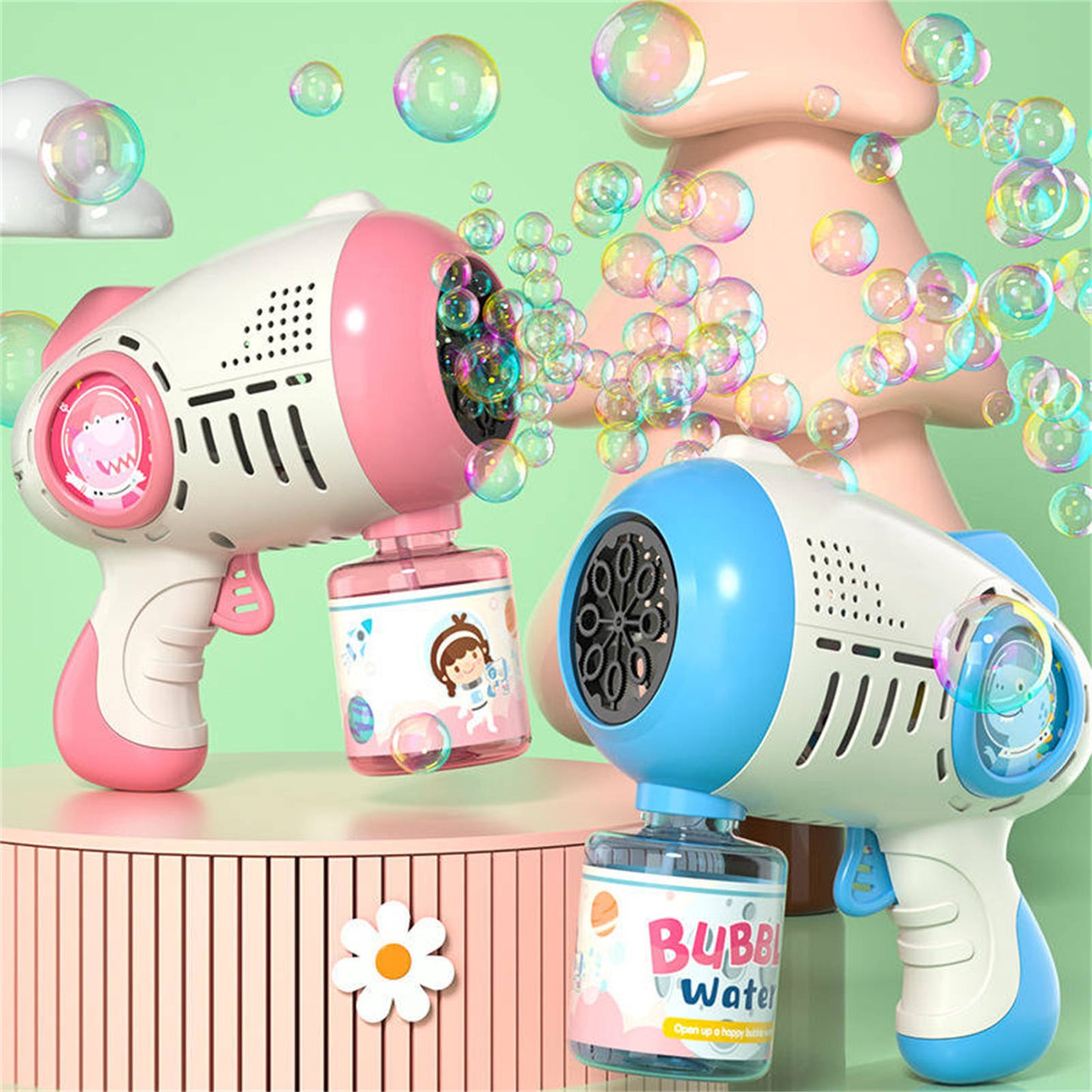 Bubblerainbow Blue Boys and Girls Hold Automatic Watertight Bubble Guns Girls' Hearts