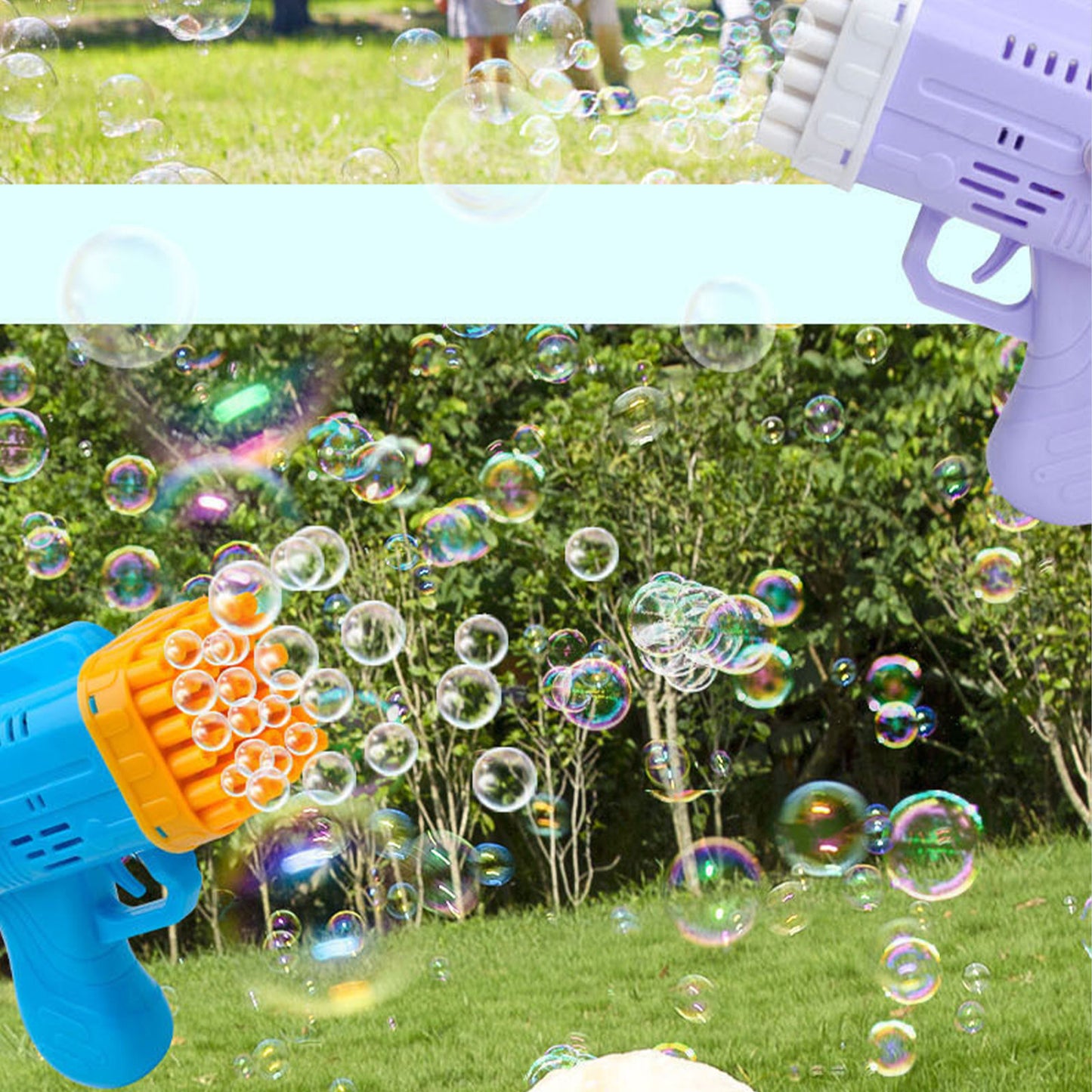 Bubblerainbow 42 Hole Angel Wing Automatic Bubble Blowing Bubble Gun Launcher Toy Yellow