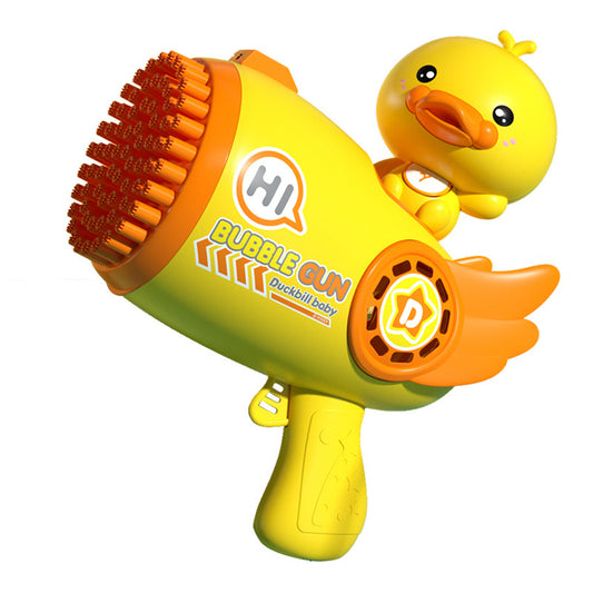 Bubblerainbow Yellow Duck 69-Hole Automatic Bubble Gun Toy Outdoor Soap Cartoon Machine