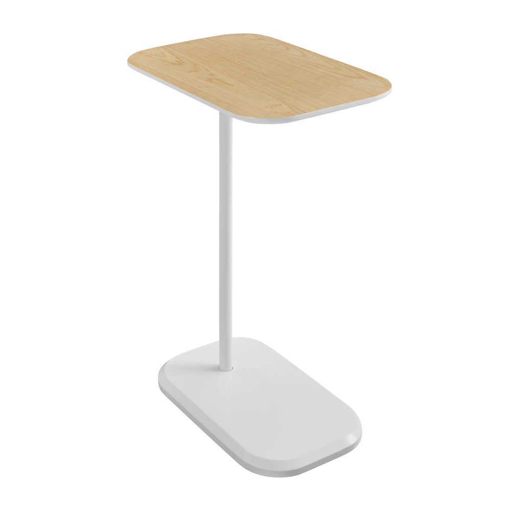 DEANNA Side Table in White and Light Oak