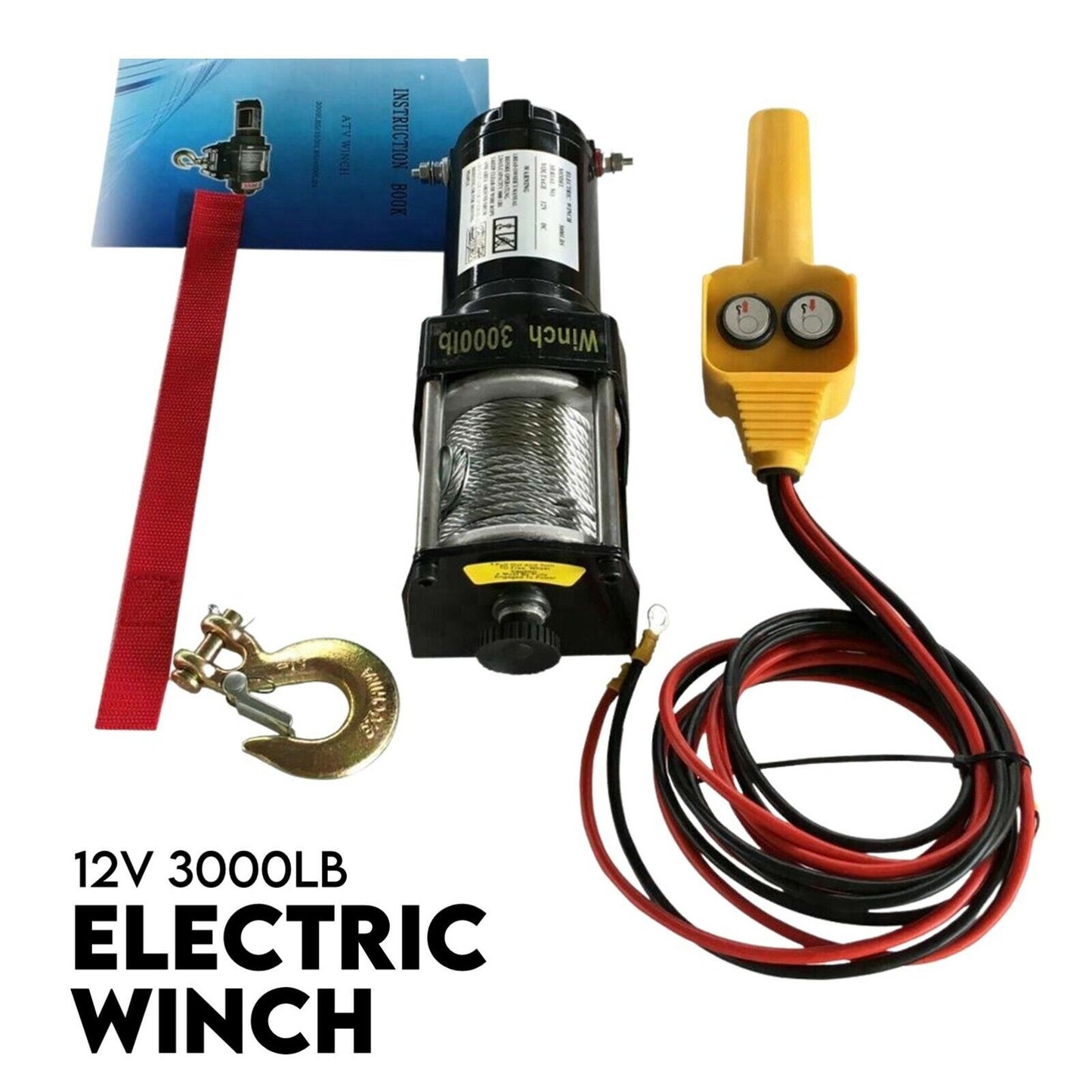 800kg Electric Hoist Winch Crane 12V Swivel Car Truck UTE Lift 360° Pick Up