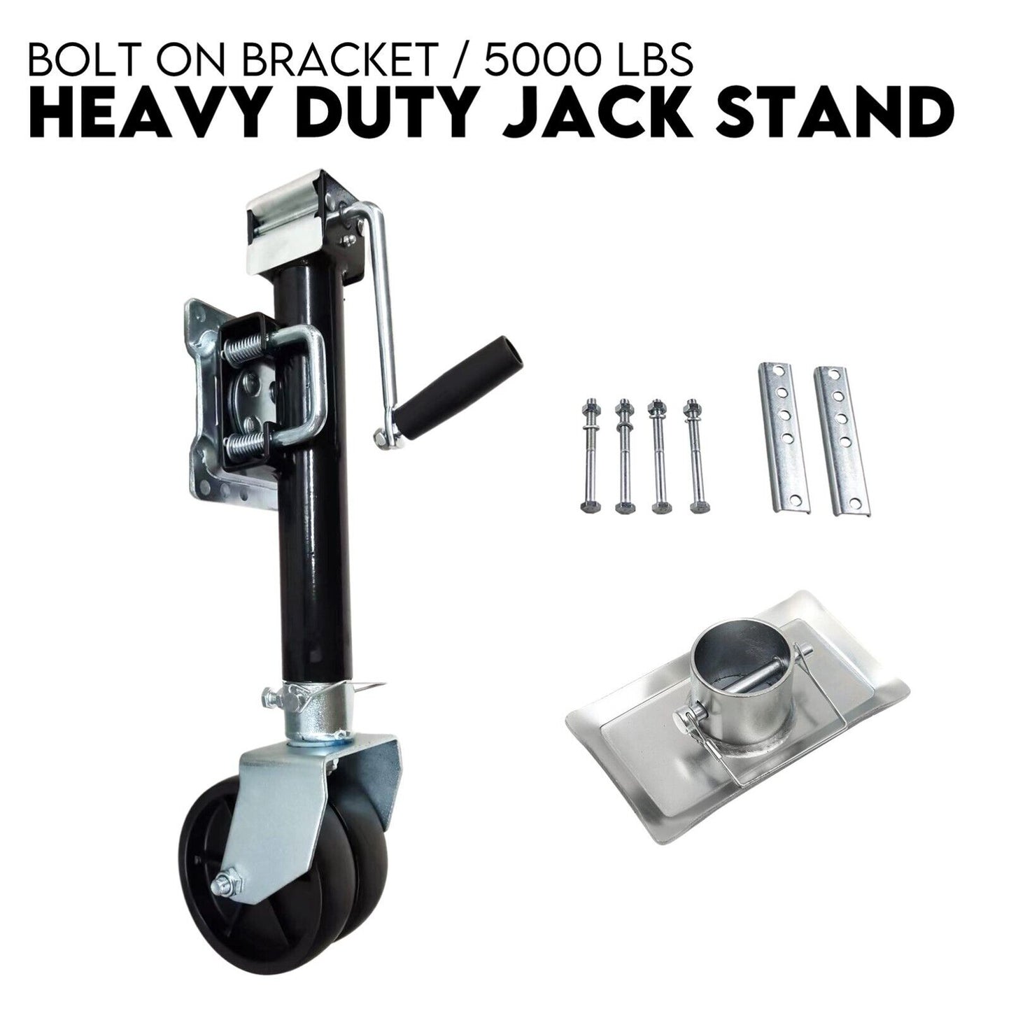 TRAILER PARTS TRAILER CARAVAN JACK STAND /JOCKEY WHEEL DRAW BAR FITMENT 5000LBS