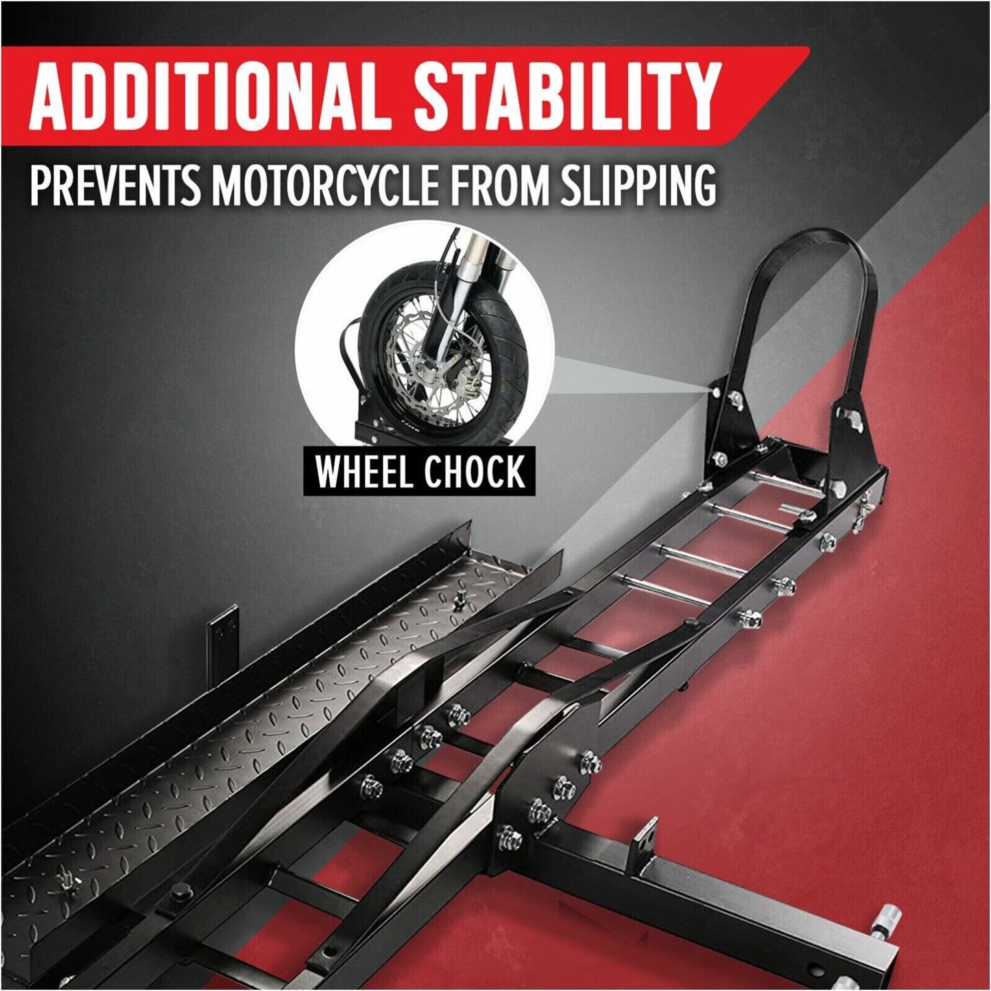 Motorcycle Motorbike Carrier Rack 2" Towbar Arm Rack Dirt Bike Ramp Steel