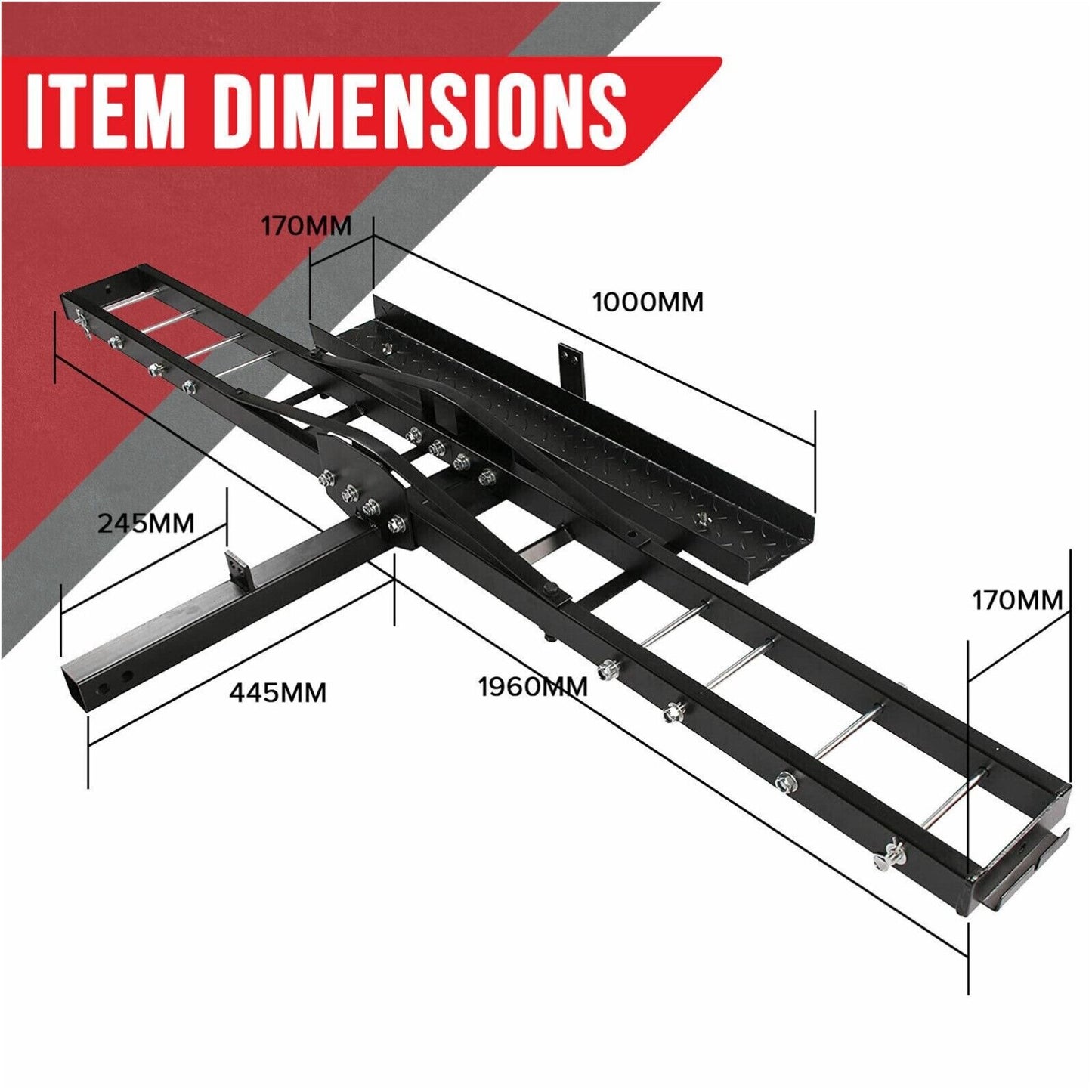 Motorcycle Motorbike Carrier Rack 2" Towbar Arm Rack Dirt Bike Ramp Steel