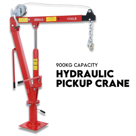 Hydraulic Crane 900kg Pickup Swivel Ute Truck Trailer Lift Hoist Winch Haul