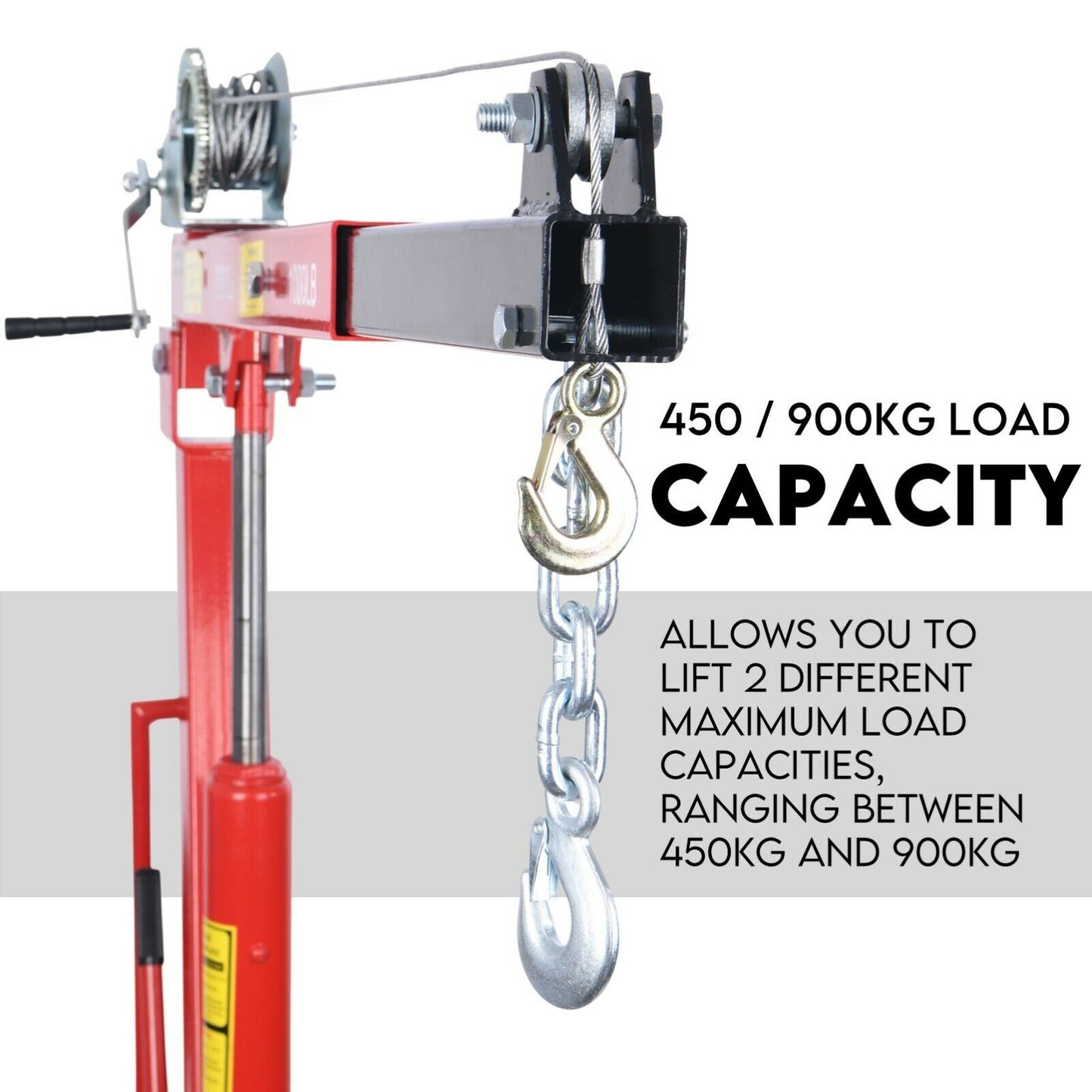 Hydraulic Crane 900kg Pickup Swivel Ute Truck Trailer Lift Hoist Winch Haul