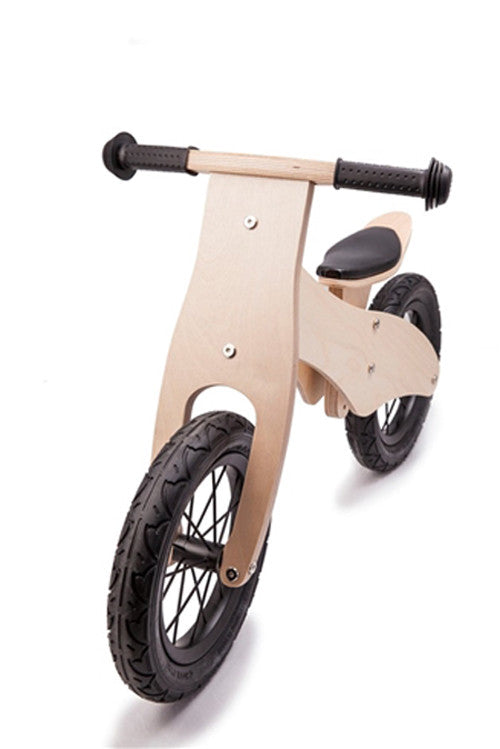 Wooden Balance Bike for Kids Toddler Child 2-6 yr Training Ride Bike Natural Wood with Hand  grip rubber tyres spoke wheels