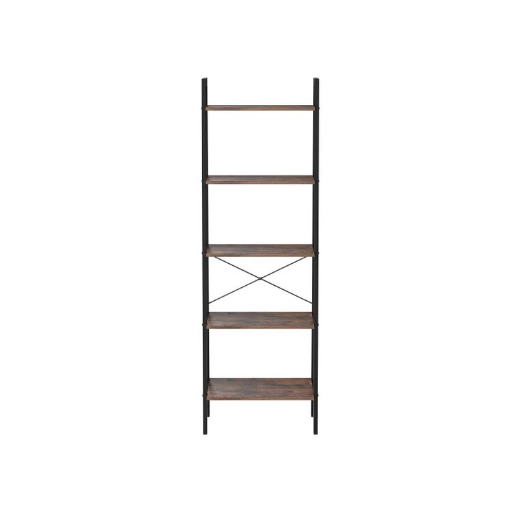 VASAGLE 5 Tiers A-shaped Ladder Storage Shelf Rustic Brown