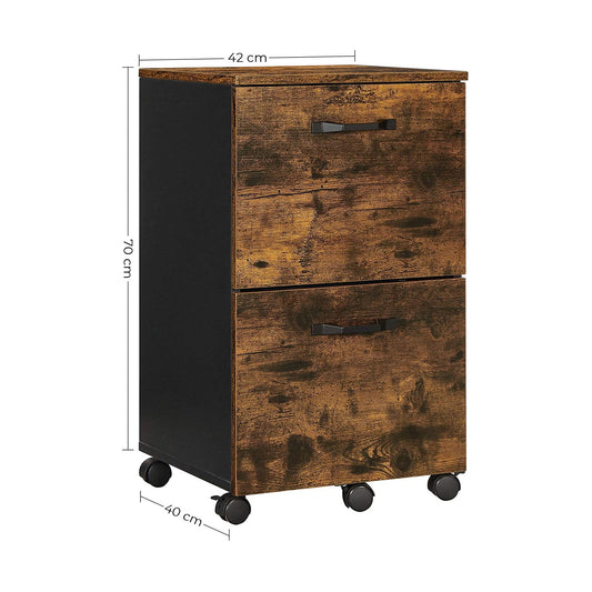 VASAGLE 2 Drawer File Cabinet with Wheels