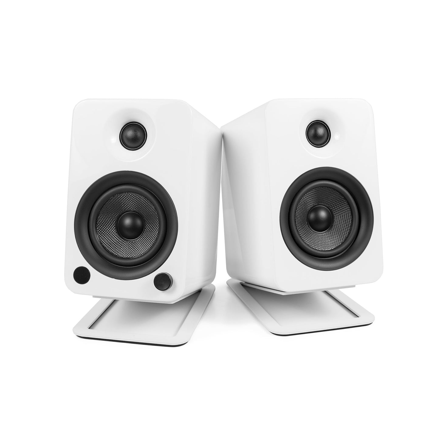 Kanto S4W Angled Desktop Speaker Stands for Midsize Speakers - Pair, White