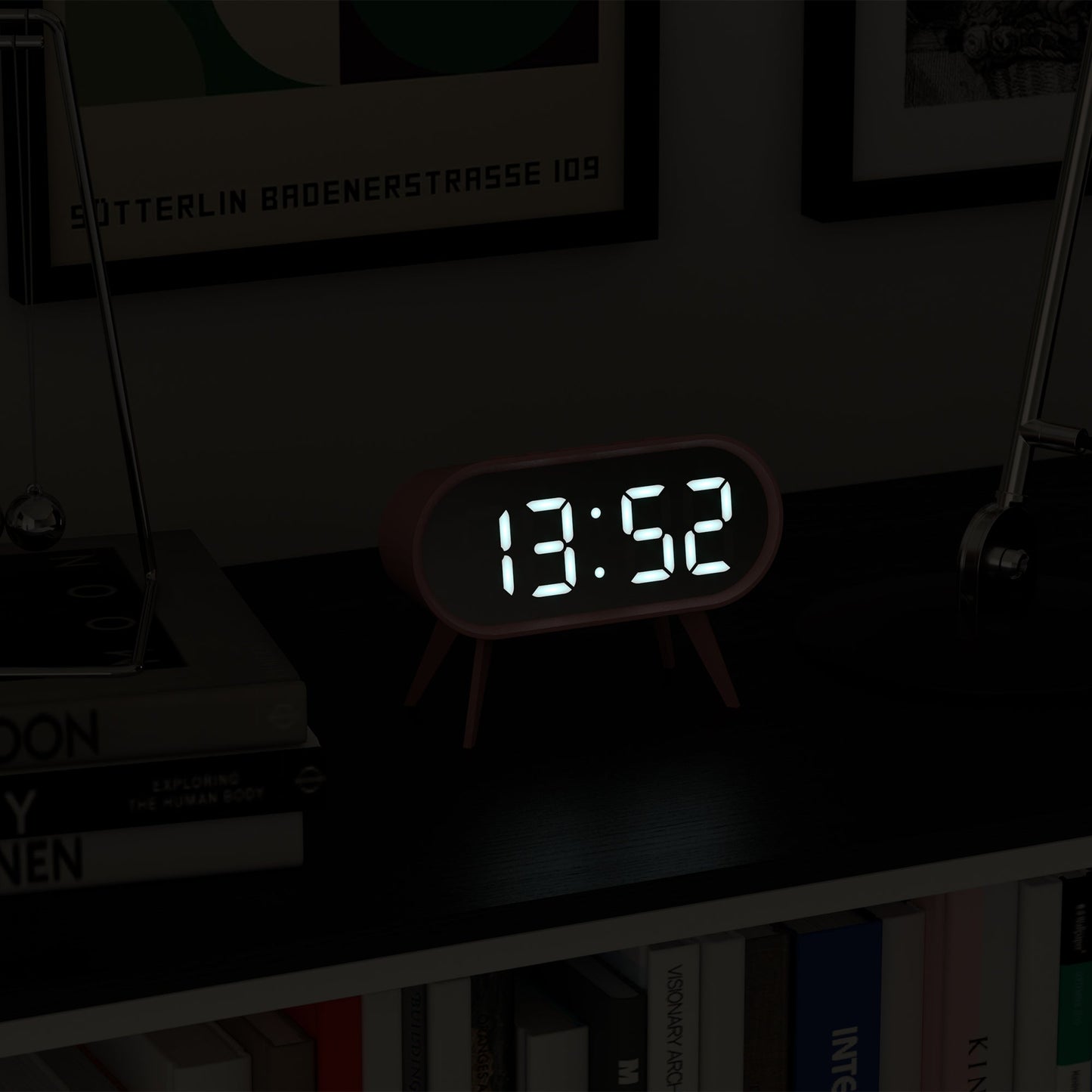 Newgate Space Hotel Cyborg Led Alarm Clock Pink