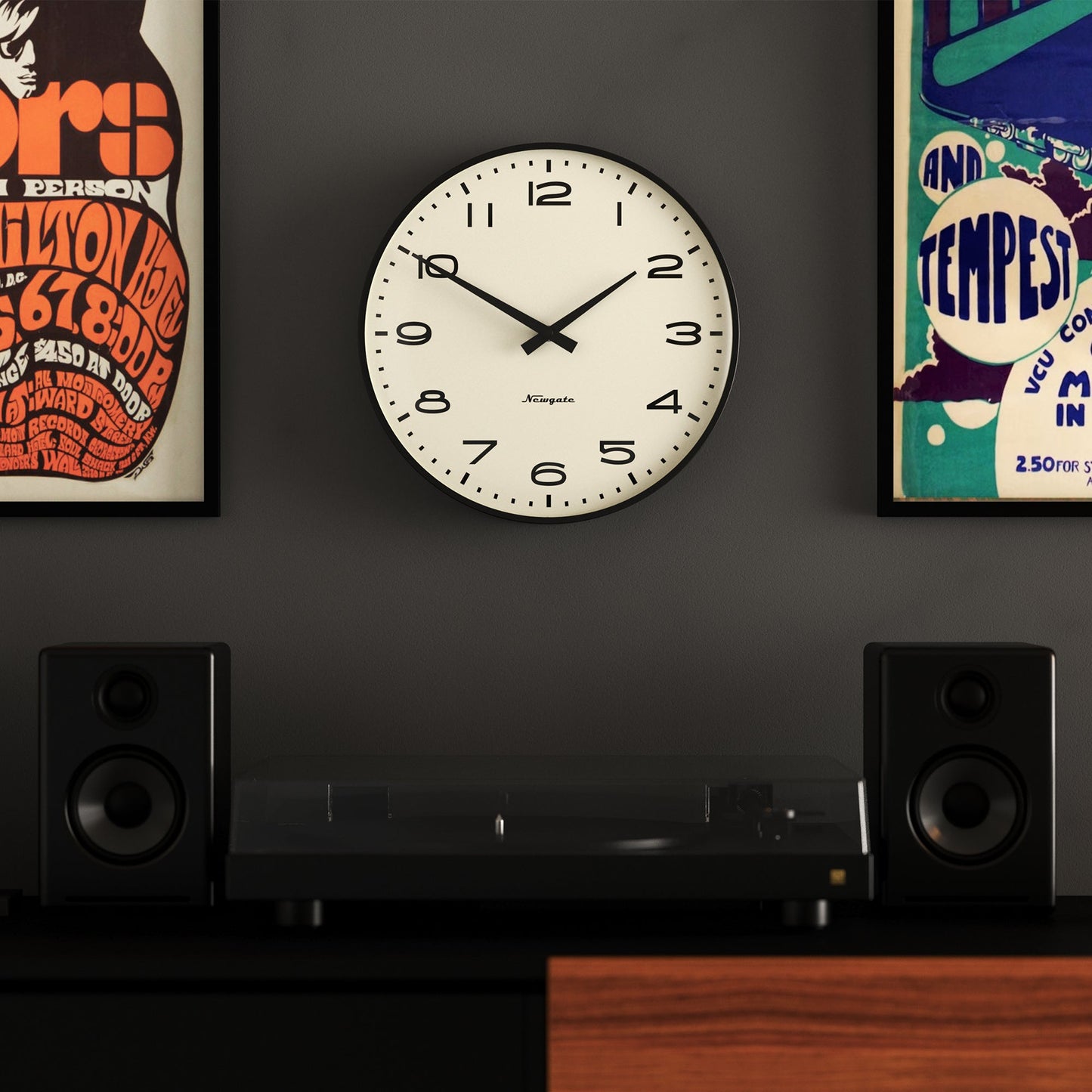 Newgate Radio City Wall Clock - Matte Black