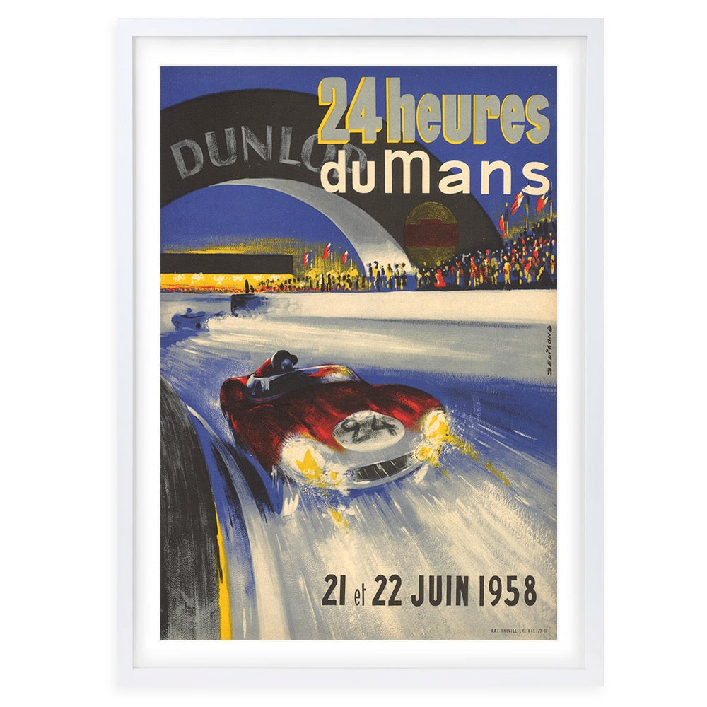 Wall Art's 24 Heures Du Le Mans 1958 Large 105cm x 81cm Framed A1 Art Print