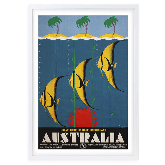 Wall Art's Australia Great Barrier Reef Large 105cm x 81cm Framed A1 Art Print