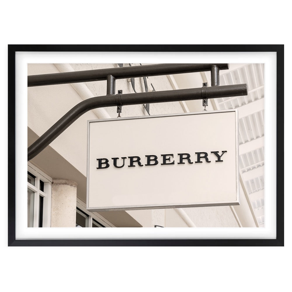 Wall Art's Burberry Sign Large 105cm x 81cm Framed A1 Art Print