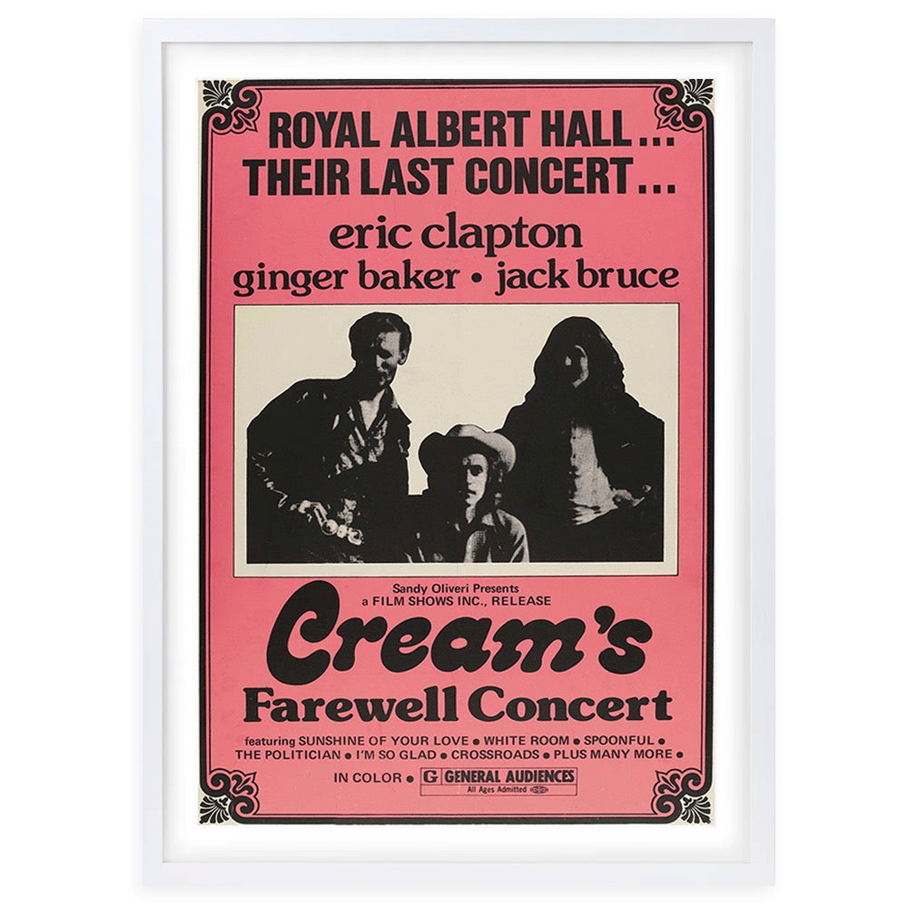 Wall Art's Cream - Farewell Concert - 1969 Large 105cm x 81cm Framed A1 Art Print