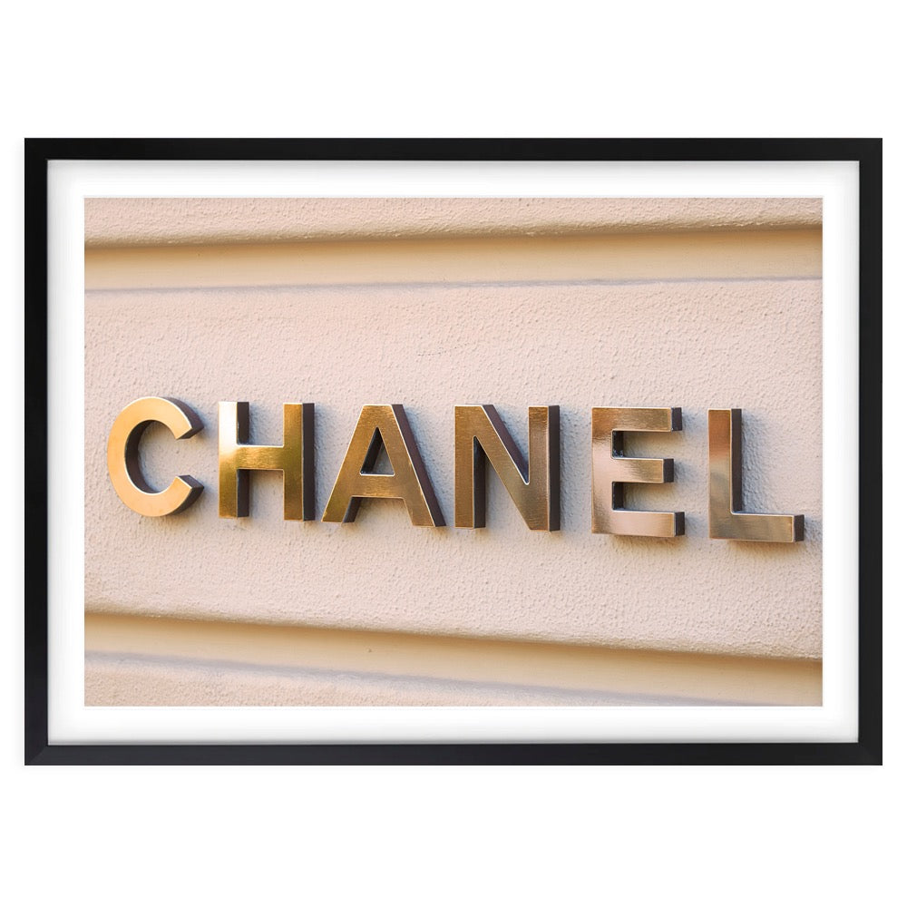 Wall Art's Chanel Sign 2 Large 105cm x 81cm Framed A1 Art Print