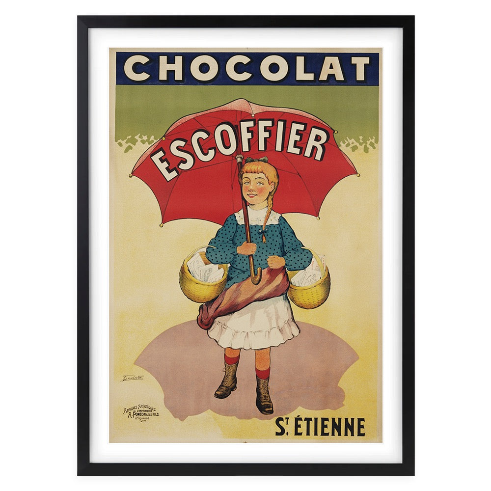 Wall Art's Escoffier Chocolat Large 105cm x 81cm Framed A1 Art Print