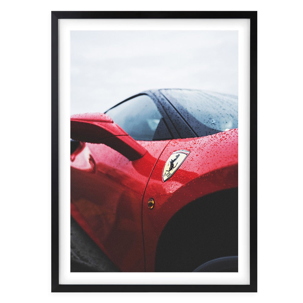 Wall Art's Ferarri Rain Large 105cm x 81cm Framed A1 Art Print