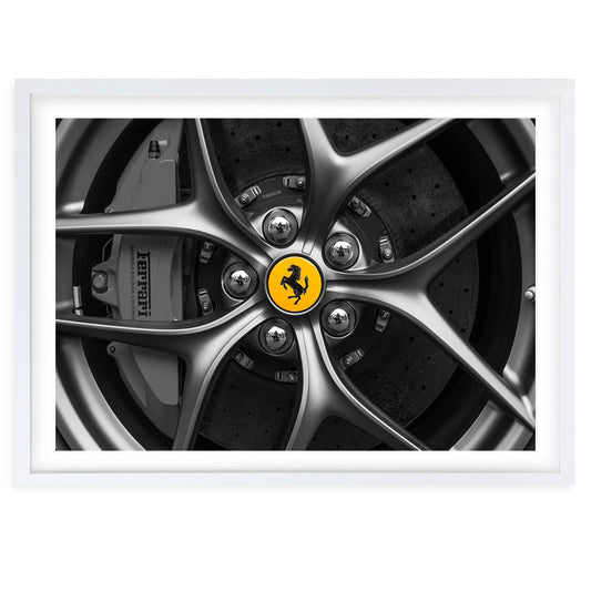 Wall Art's Ferrari Wheel Large 105cm x 81cm Framed A1 Art Print