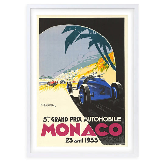Wall Art's Grand Prix Monaco 1933 Large 105cm x 81cm Framed A1 Art Print