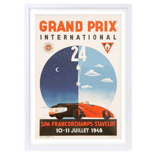 Wall Art's Grand Prix International Spa Francorchamps 1948 Large 105cm x 81cm Framed A1 Art Print