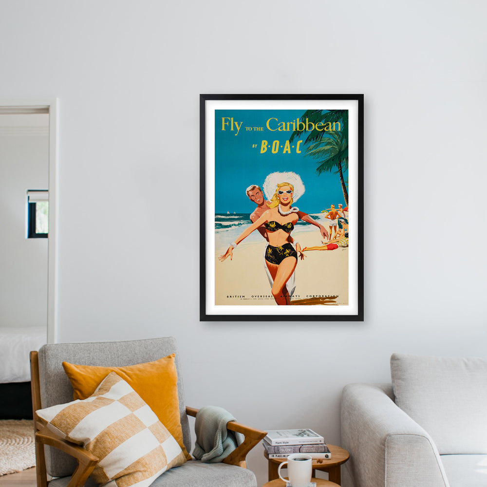 Wall Art's Gold Vogue Lips Framed A1 Art Print