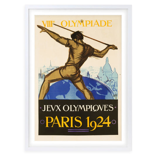 Wall Art's Jeux Olympiques Paris 1924 Large 105cm x 81cm Framed A1 Art Print