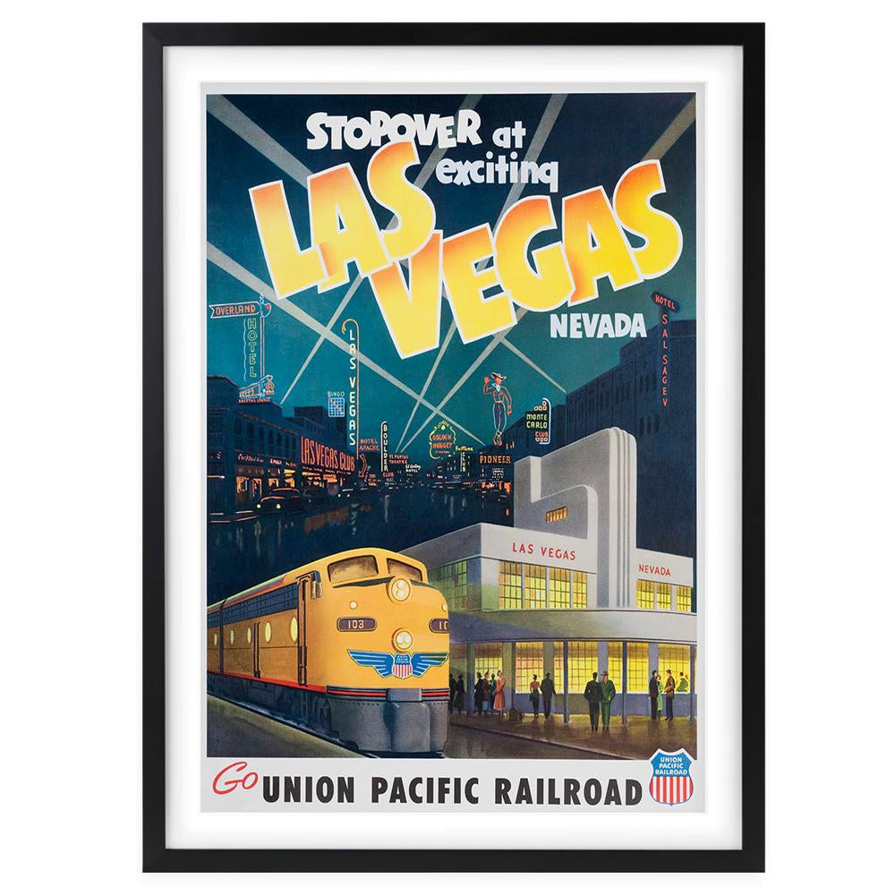 Wall Art's Las Vegas Union Pacific Railroad Large 105cm x 81cm Framed A1 Art Print