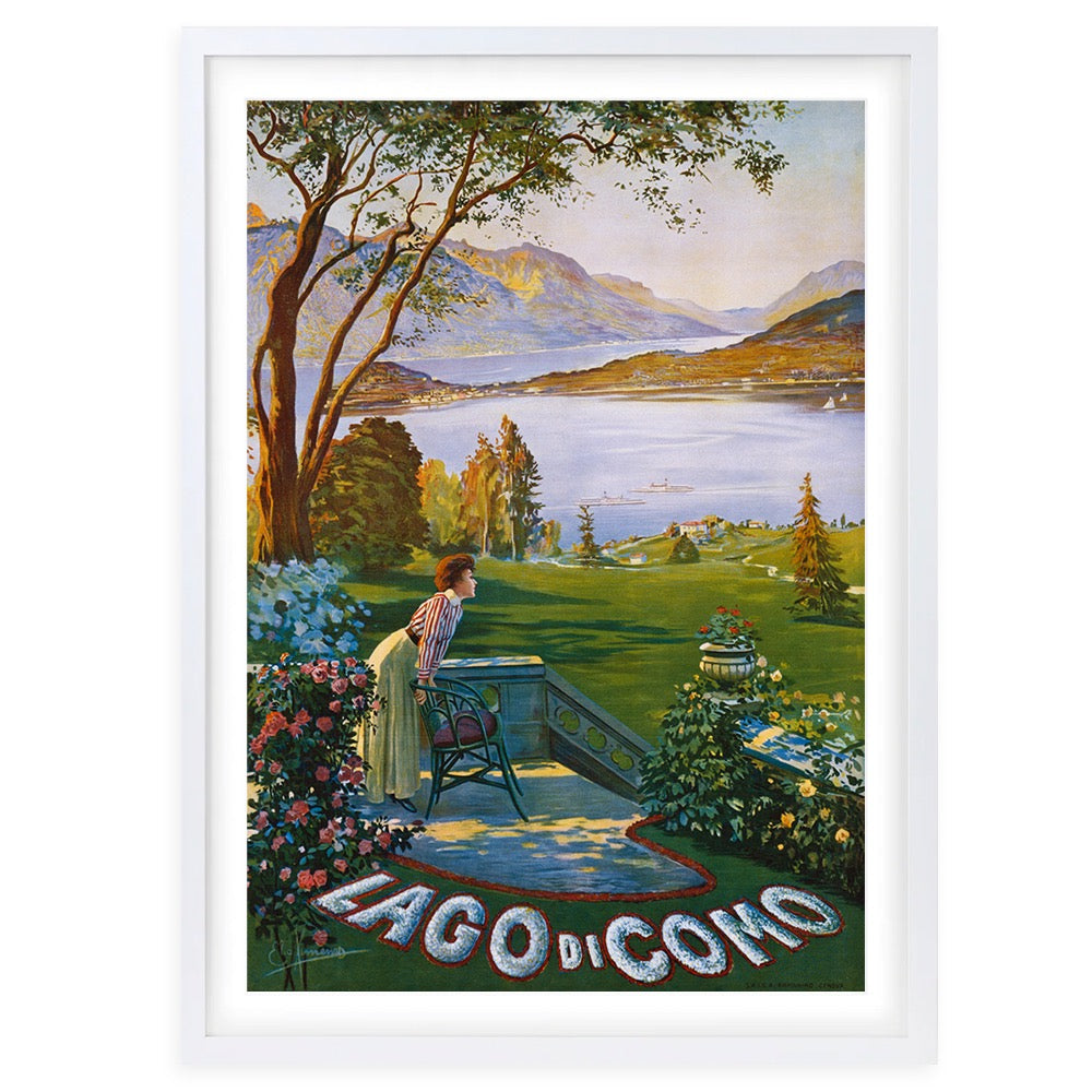 Wall Art's Lago Di Como Large 105cm x 81cm Framed A1 Art Print