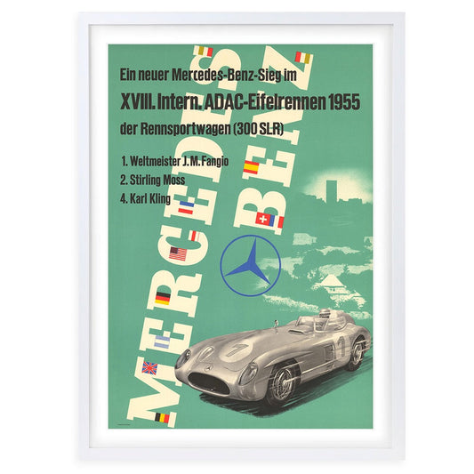 Wall Art's Mercedes Benz 1955 Large 105cm x 81cm Framed A1 Art Print