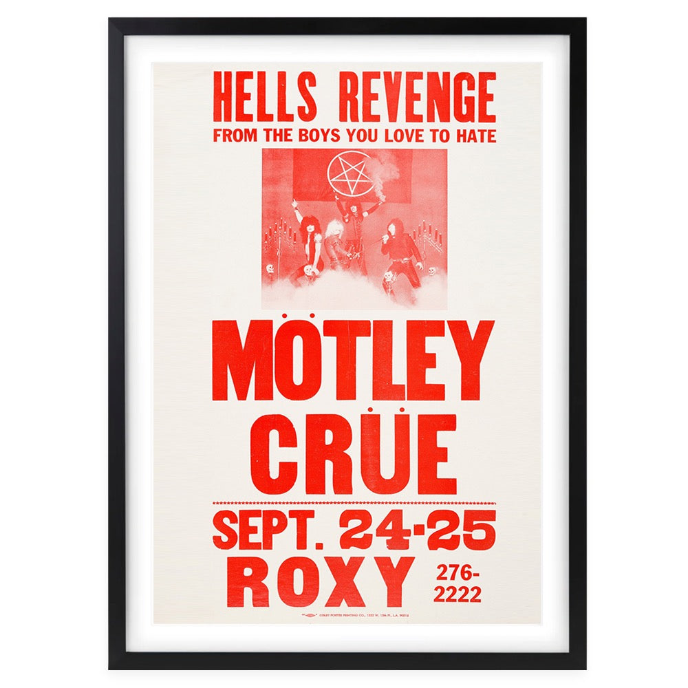 Wall Art's Motley Crue - Roxy - 1982 Large 105cm x 81cm Framed A1 Art Print