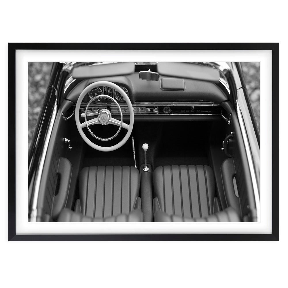 Wall Art's Mercedes Benz Retro Car Large 105cm x 81cm Framed A1 Art Print