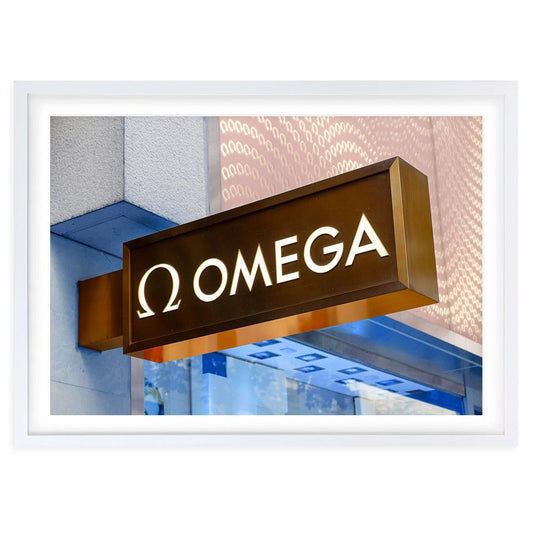 Wall Art's Omega Sign Large 105cm x 81cm Framed A1 Art Print