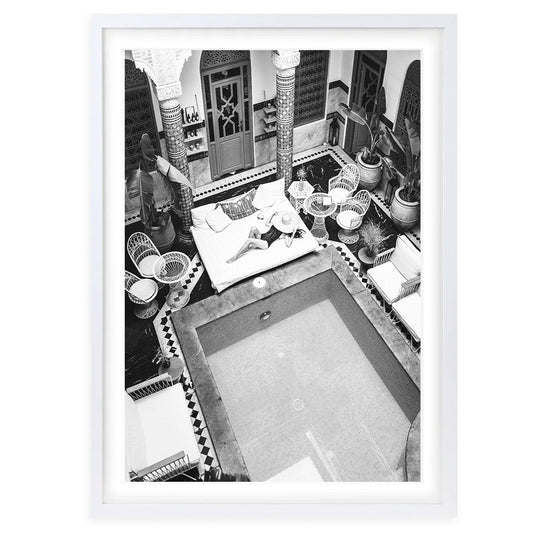 Wall Art's Pool Lounging Large 105cm x 81cm Framed A1 Art Print