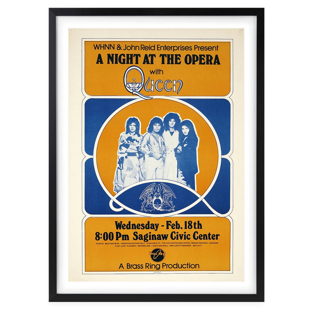 Wall Art's Queen - A Night At The Opera - 1976 Large 105cm x 81cm Framed A1 Art Print