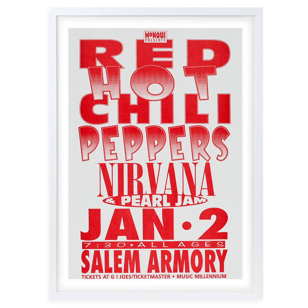 Wall Art's Red Hot Chili Peppers - Nirvana - Pearl Jam - 1992 Large 105cm x 81cm Framed A1 Art Print
