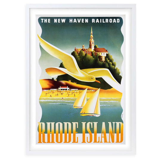Wall Art's Rhode Island New Haven Railroad Large 105cm x 81cm Framed A1 Art Print