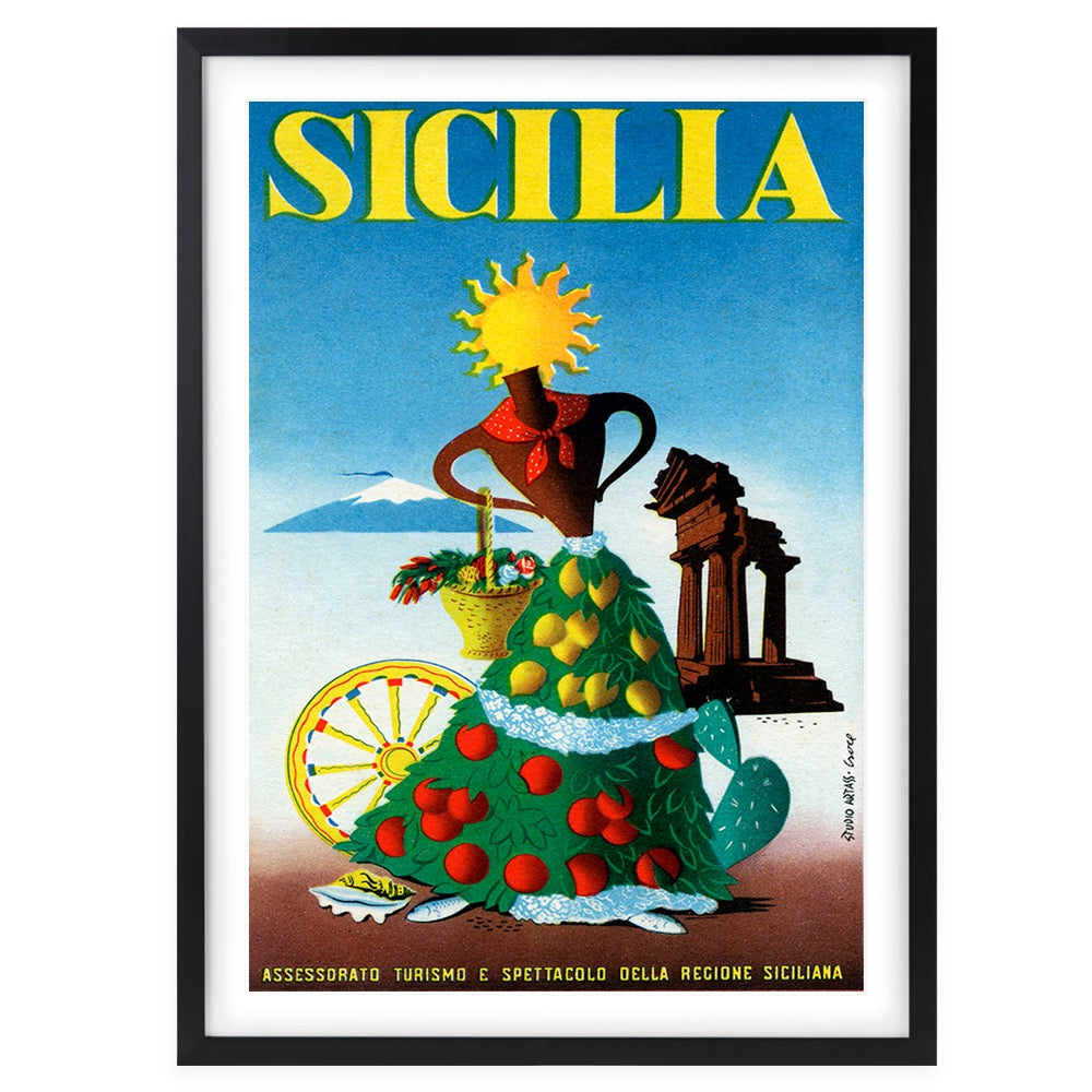 Wall Art's Sicilia Large 105cm x 81cm Framed A1 Art Print