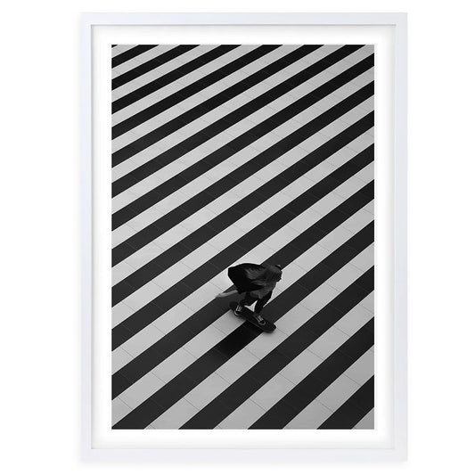 Wall Art's Skater On Stripes Large 105cm x 81cm Framed A1 Art Print