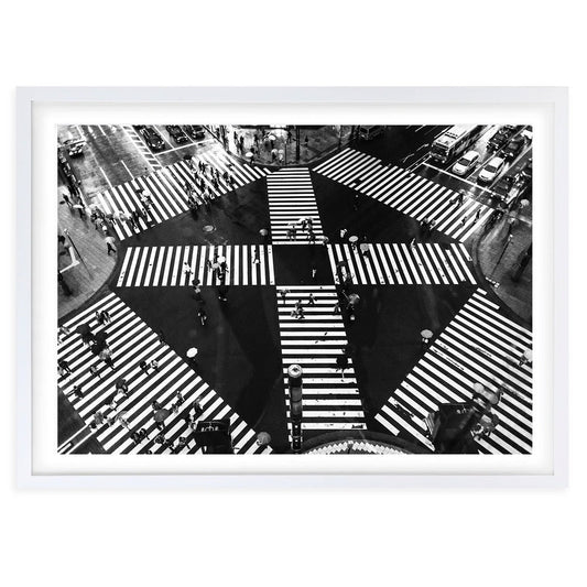 Wall Art's Tokyo Shibuya Crossing Large 105cm x 81cm Framed A1 Art Print